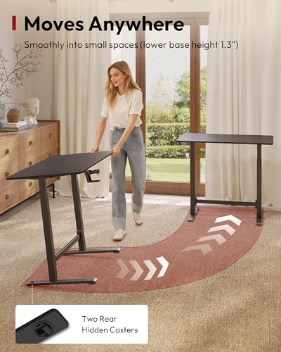 SANODESK 32''x20'' Gas-Spring Lifting Mobile One-Piece Standing Desk - Image 5