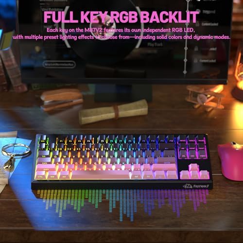 ZIYOU LANG M87V2 Wireless Gaming Keyboard, 80% TKL 87-Key Low Profile-Black - Image 5