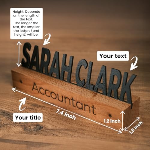 Custom Desk Name Plate with Engraved Title - Image 2