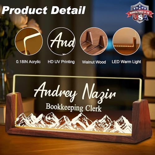 Ship Next Day Custom Name Plate for Desk, Acrylic Office Desk Accessories - Image 3