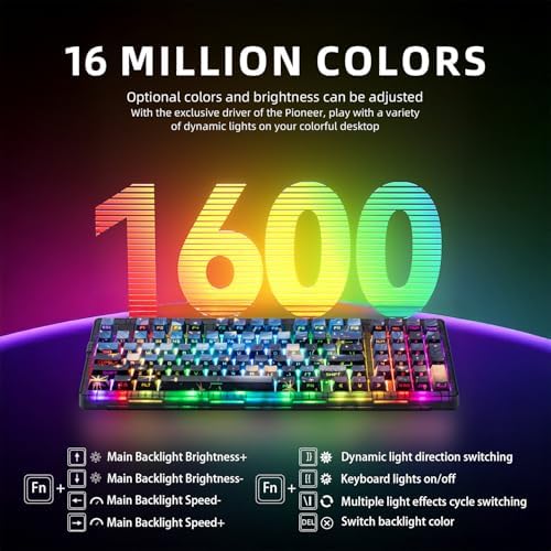 ZORNHER ZH980 Mechanical Keyboard,95% Blue Creamy Keyboard with Number Pad,Van Gogh's Starry Night Dye Sublimation PBT Keycaps,Pre-lubed Silent Switches,Hot-Swappable - Image 2