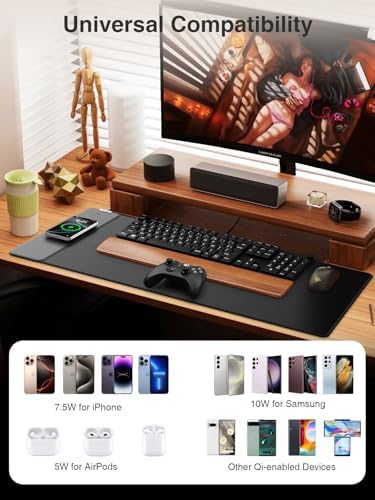 Magnetic Wireless Charging Mouse Pad, 31.5"x15.8" Large Desk Mat - Image 3