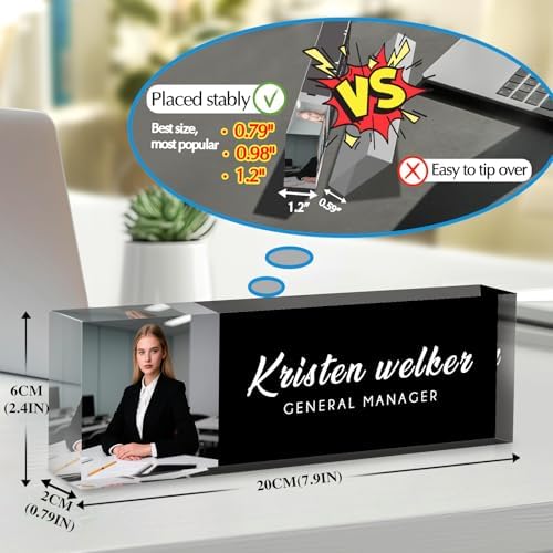 Custom Office Name Plate for Desk - Desk Name Plate Personalized Gifts for Coworkers, Boss, Employees, Teacher, Nurse - Office Desk Decor for Women Men - Employee Appreciation Gifts (Black-A) - Image 4