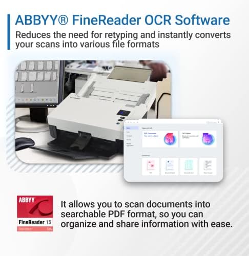 Visioneer Patriot D40 Duplex Scanner for PC and Mac, 70 PPM, Sheetfed 80 Page Automatic Document Feeder (ADF) - Image 4