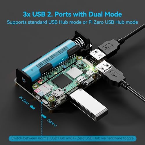 Pi Zero UPS HAT, 5V Uninterruptible Power Supply with 3-Port USB Hub - Image 4