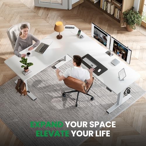SIAGO 63x55 Inch L-Shaped Standing Desk with Charging Station Corner Desk - Image 2
