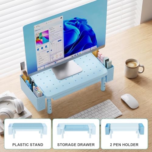 WALI Computer Monitor Stand with Storage and Pen Holder - Image 7