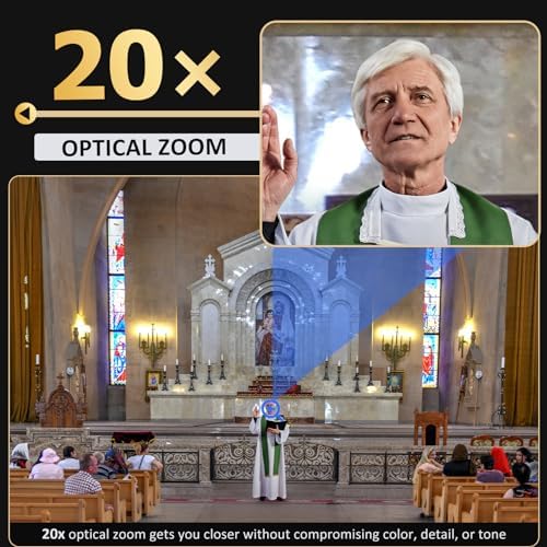 NexiGo PTZ Camera 20X Optical Zoom with PoE HDMI/3G-SDI/USB/LAN IP Streaming Outputs, Auto AI Tracking for Video Conferencing Live Streaming Meeting Church Services Worship Skype Zoom Teams OBS - Image 2
