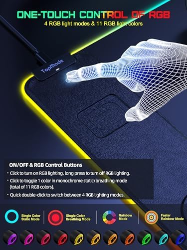 Wireless Charging RGB Gaming Mouse Pad, Desk Pad for MacBook, PC, Laptop - Image 3