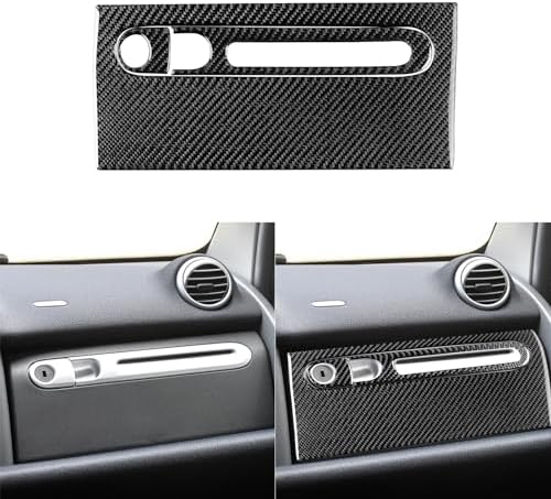Real Black Carbon Fiber Car Co-Pilot Glove Storage Box Panel Scratch Protector Decoration Sticker Set Compatible with Benz Smart Fortwo 2011 2012 2013 2014 2015 Auto Interior Accessories 3pcs - Image 2