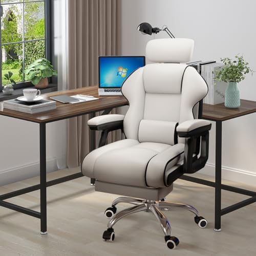 Executive Computer Chair Home Office Desk Chair,Adjustable Angle, Ergonomic Adjustable Height PU Leather Chairs with Cushions Armrest for Long Time Seating-High Office Chair with Footrest - Image 7