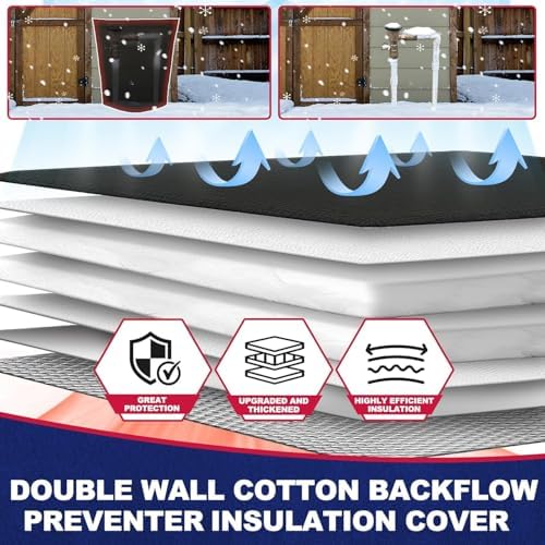 20"x26" Insulated Backflow Cover, Black, 7-Layer - Image 3