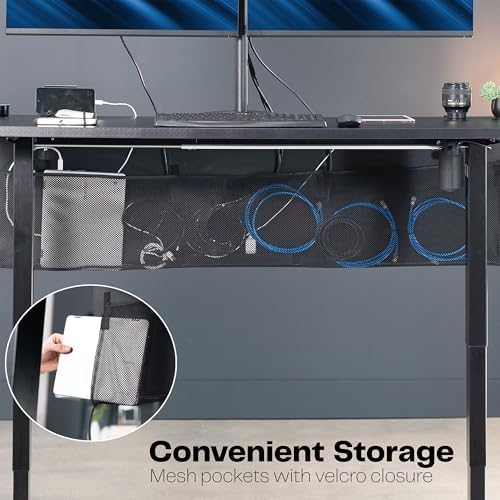 VIVO Black Clamp-on 60 inch Desk Cable Management Sleeve, DESK-SKIRT-60P - Image 6