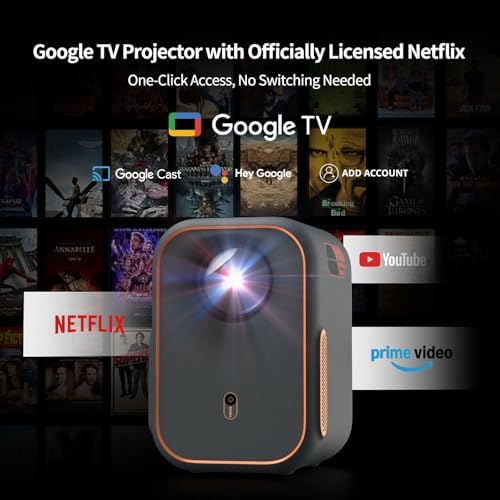 WEMAX Google TV Smart Projector, Licensed Netflix, 4K Support, 1080P FHD - Image 2