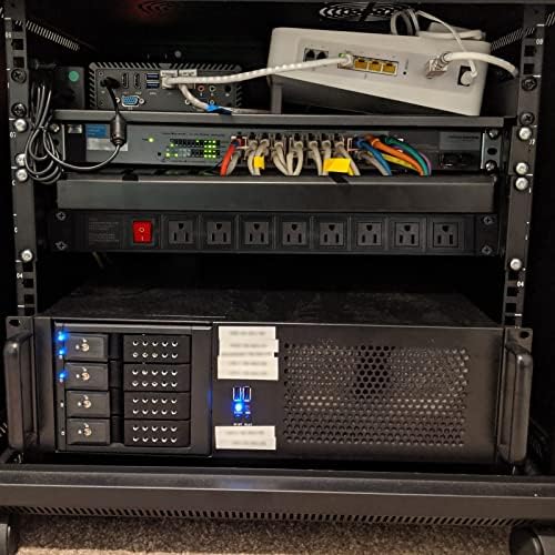 BTU 2PCS Power Strip Surge Protector Rack-Mount PDU, 8 Right Angle Outlets Wide-Spaced, Mountable Power Strip Heavy Duty for Server Racks, Commercial, 300J (Black 6FT) - Image 3