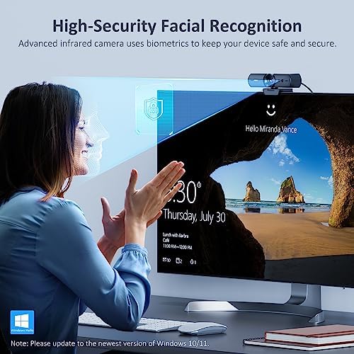 NexiGo HelloCam, 1080P Webcam with Windows Hello, True Privacy, Automatic Electronic Shutter, Computer Camera, Microphone, Facial Enhancement, HD USB Web Cam (Renewed) - Image 2
