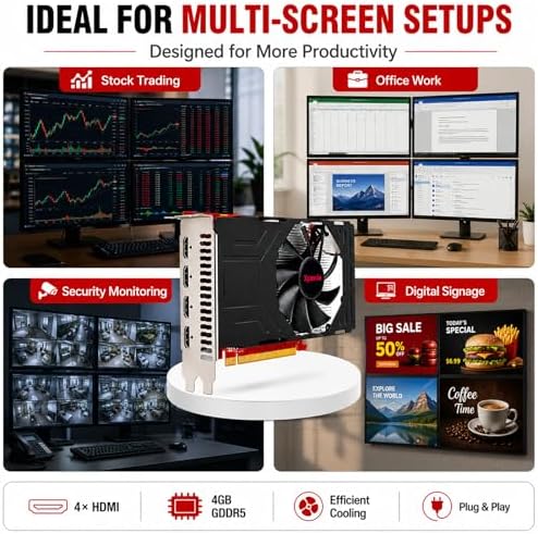 RX560 4GB GDDR5 4 HDMI Multi Monitor Graphics Card - Image 6