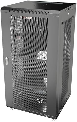 Sysracks 22U Wall Mount Server Rack Cabinet, 19” Enclosed Network & IT Rack, 24” Deep, Locking Mesh Door by SYSRACKS