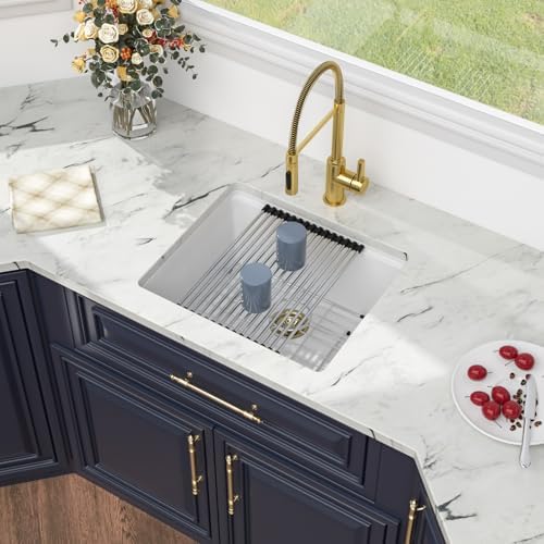 Kichae 21 White Undermount Bar Sink Small Prep Granite Composite Workstation - Image 4