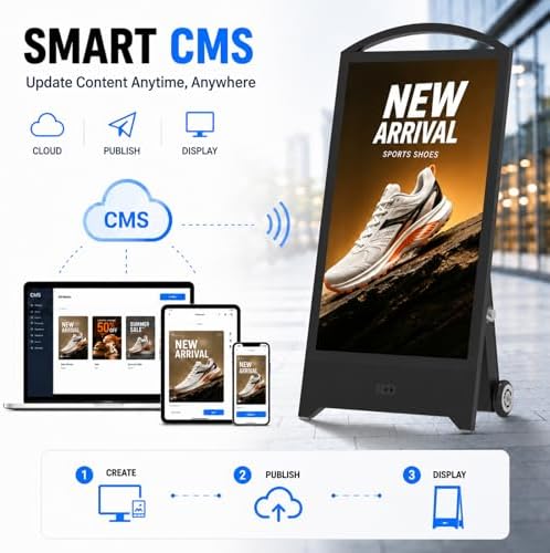 43" Outdoor Digital Signage, 2000nits Portable Digital Signage Display - Image 5