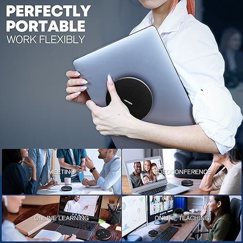 Conference Call Speaker and Microphone for Teams, Zoom, Home Office, Black - Image 6