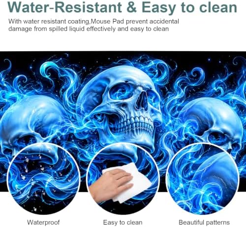 Halloween Skeletons Extended Gaming Mouse Pad 35.4"x15.7" Large Extended Pad Desk Mat Anti-Slip Rubber Base & Durable Stitched Edges for Gamers Smooth Mouse Pad Writing Surface for Desk Office/Home - Image 5