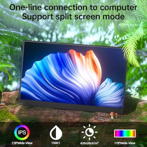 kksmart Portable Monitor 17.3 inch 1080P FHD 100% sRGB 60Hz, Travel Monitor for Laptop MacBook Surface PC Xbox PS5, HDMI Dual USB-C VESA Compatible Built-in Speaker - Image 6