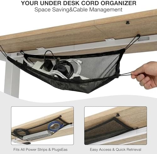 Acrolix 40x24 Electric Standing Desk with Cable Net, Oak - Image 5