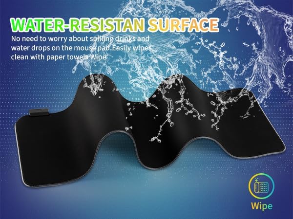 RGB Gaming Mouse Pad-14 Light Modes, Extended Soft LED Mouse Pad, Anti-Slip Rubber Base, Computer Keyboard Large Mousepad Mat, Waterproof Mousepads (25.6 * 11.6 Inch) - Image 5