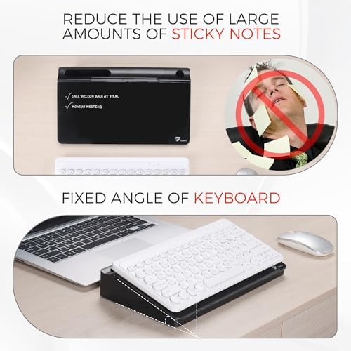 TOWON Compact Glass Desktop Whiteboard with Storage 12x7 in, Black - Image 4