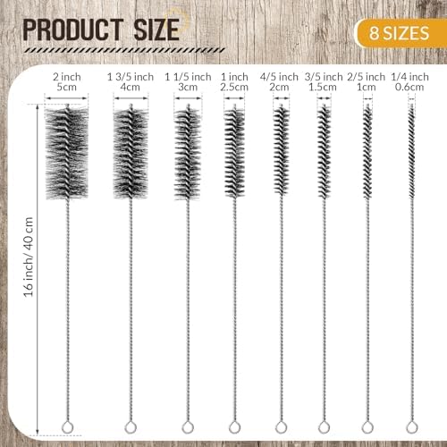 Baderke 16 Inch Long Wire Pipe Brush Tube Cleaning Brush,Stainless Steel - Image 2