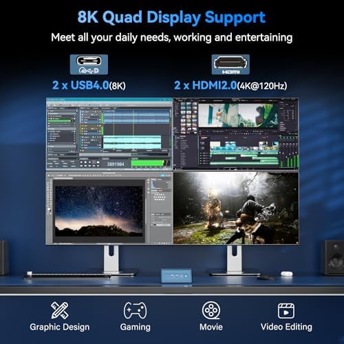 GEEKOM High Speed IT13 Mini PC 2026 with 13th Gen Intel i5-13600H |1TB SSD | 16GB RAM | 2 X USB4.0(40Gbps) | Quad Display| WiFi 6E |SD Slot | Intel NUC13 Replacement Desktop Computers - Image 5