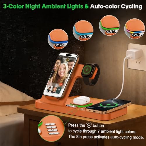 Dual Phone Foldable Wireless Charging Station for Apple, Couple&Family Use - Image 5