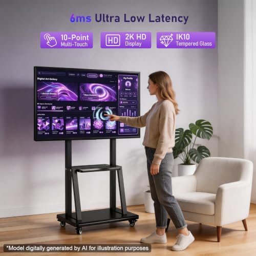 Smart Board 49 Inch Interactive Whiteboard, RK3588 Flagship Chip 6ms Low Latency, Android 12 8+64GB, Wireless Cast & Screen Mirroring, Overseas App Ready for Classroom Office Business Home(Board Only) - Image 6