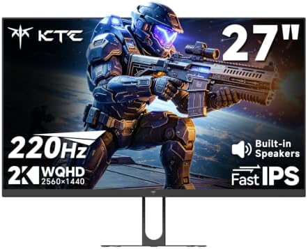 KTC 27 Inch QHD Gaming Monitor 220Hz, 2K Fast IPS with Speakers, H27T22C-3 by KTC
