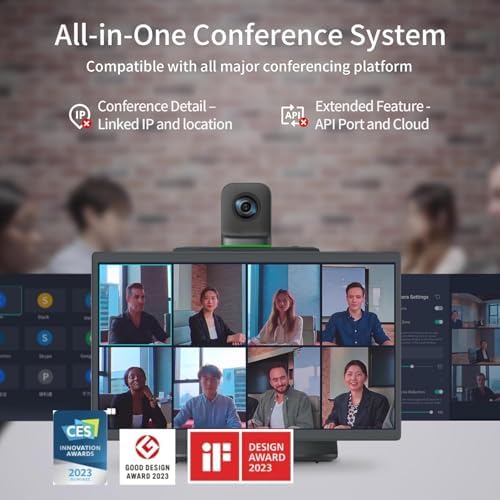 KanDao Meeting Ultra All-in-One Conference System, Ultimate 4k HDR 360° AI Smart Zooming Web-Conferencing Solution, 15.6" Touchscreen, Build-in System, Meeting Room Conference Center - Image 2