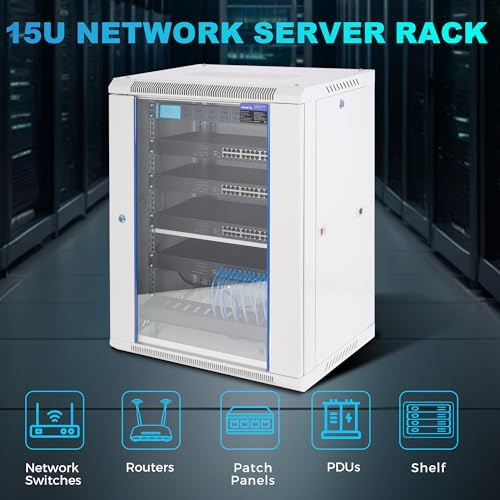 15U Wall Mount Server Rack 450mm Deep Network Cabinet, Lockable - Image 5