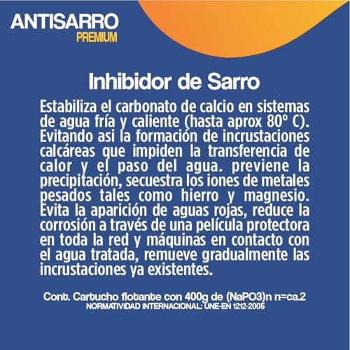 Premium Antitartar, Tartar Inhibitor Cartridge for Tinacos and Cisterns, Non-Toxic, 12 Months Duration, Compatible with 2000L to 4500L Tanks, High Efficiency Formula - Image 5