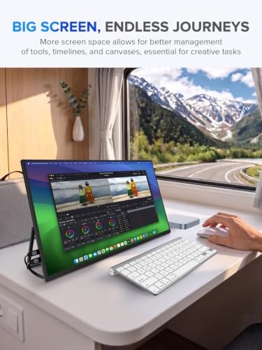 UPERFECT 22" 2K Portable Monitor, 100% DCI-P3 Color QLED Display - Image 3