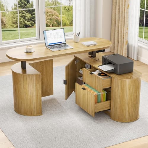 Electric L Shaped Standing Desk, Corner Sit Stand Up Desk, Executive Desk - Image 2