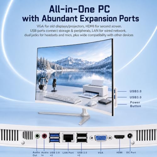 23.8inch Curved All-in-One PC, Adjustable Tilt Screen, Ultra-Slim - Image 7
