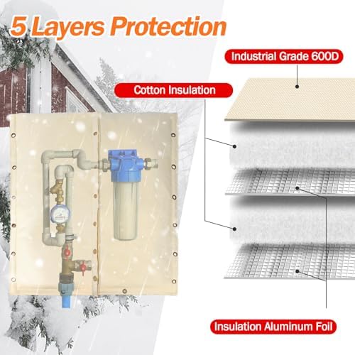 TOHONFOO 4-Way Open Backflow Preventer Pipe Cover Outside, 18"Wx24"H, Beige - Image 4