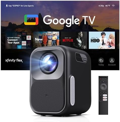 WEMAX Google TV Smart Projector, Licensed Netflix, Native 1080P FHD by WEMAX