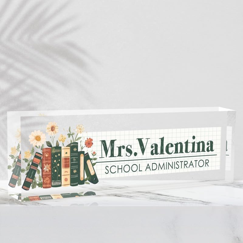 Desk Name Plate Personalized Name Plate for Desk, Office Desk Decor, 3D Style Personalized Plaque Name Plates for Desks Custom Appreciation Gifts for Boss Lady Employee Coworkers (Office Bookshelf) by Ueedklaayy