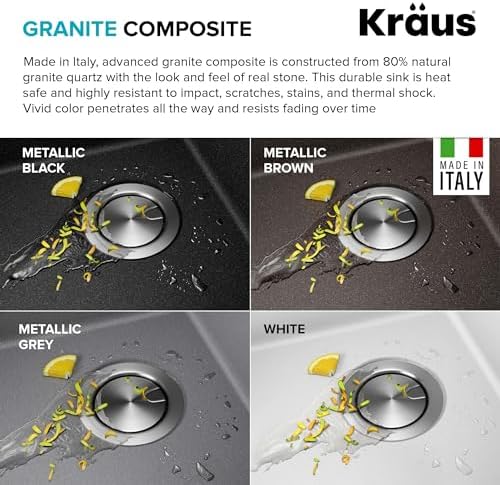 KRAUS Bellucci 25-inch Granite Workstation Drop In Top Mount Single Bowl Kitchen Sink in Metallic Grey with Accessories, KGTW12-25MGR - Image 6