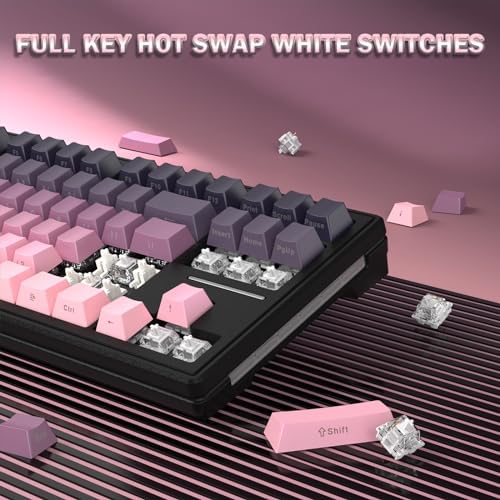 ATTACK SHARK M87 RGB Wireless Mechanical Gaming Keyboard, 80% TKL, Pink - Image 4