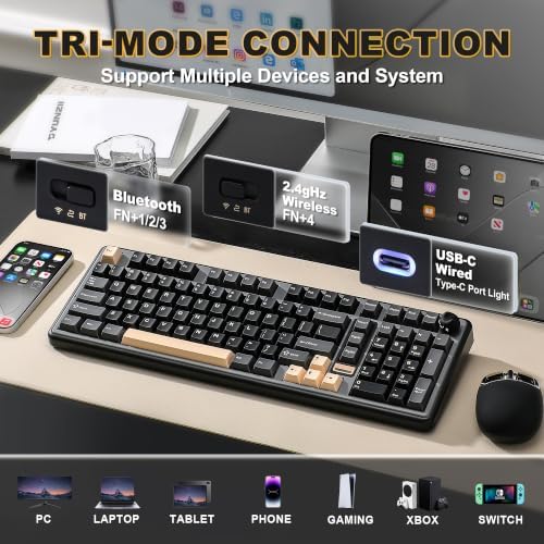 YUNZII B98 PRO 96% Wireless Mechanical Keyboard (Black, Candy Switch) - Image 3