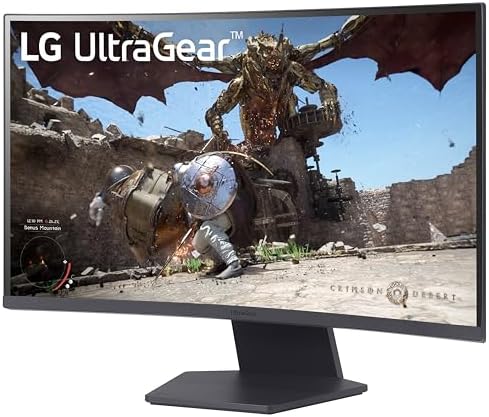 LG 27GS60QC-B Ultragear 27-inch Curved Gaming Monitor QHD (2560x1440) 180Hz 1ms 1000R AMD FreeSync HDR10 HDMIx2 DisplayPort Borderless Design Black Stabilizer DAS Crosshair FPS Counter - Black - Image 6