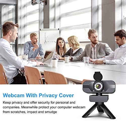 Webcam with Microphone for Desktop, 1080P HD USB Computer Cameras with Privacy Cover&Webcam Tripod, Streaming with Flexible Rotatable Wide Angle Webcam for PC Zoom Video/Gaming/Laptop/Skype - Image 2