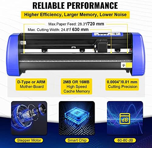VEVOR Vinyl Cutter 28 Inch Vinyl Cutter Machine with 20 Blades Maximum Paper Feed 720mm Vinyl Plotter Cutter Machine with Sturdy Floor Stand Adjustable Force and Speed for Sign Making - Image 3